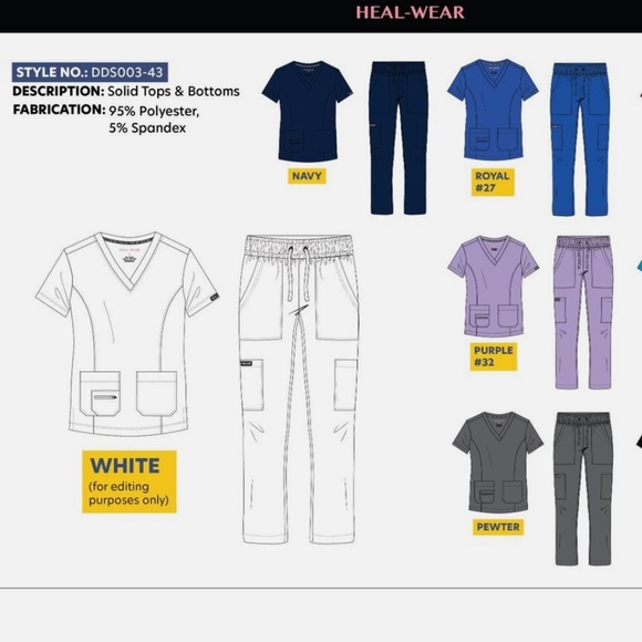 Royal Blue Empire Trend Premium Medical Scrubs Set - Stylish & Comfortable - Picture 3 of 3